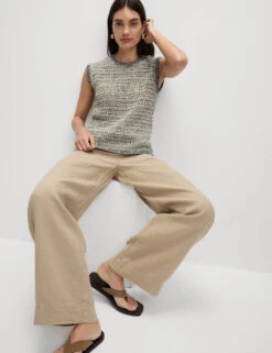 Crew Neck Slim Fit Knitted Vest With Cotton -M&S Crew Neck Slim Fit Knitted Vest with Cotton 2