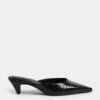 Croc Kitten Heel Mules -M&S Croc Kitten Heel Mules