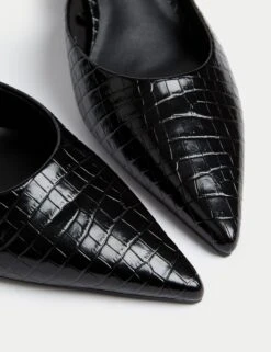 Croc Kitten Heel Mules 11 Croc Kitten Heel Mules -M&S Croc Kitten Heel Mules 2