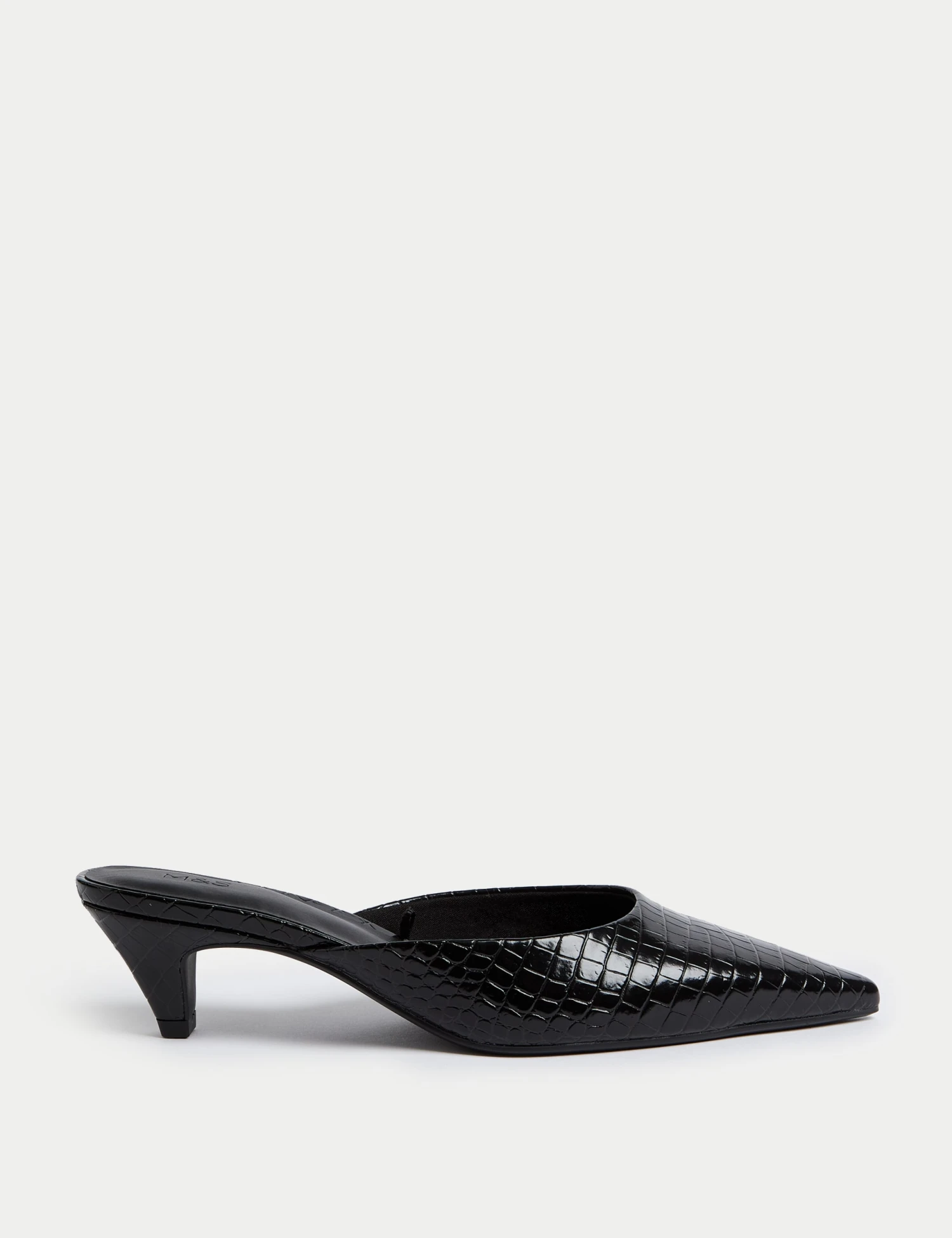 Croc Kitten Heel Mules 3 Croc Kitten Heel Mules