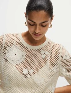 Crochet Sparkly T-Shirt -M&S Crochet Sparkly T Shirt 2