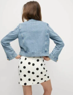Denim Collarless Short Jacket -M&S Denim Collarless Short Jacket 5