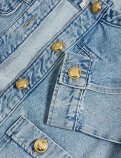 Denim Collarless Short Jacket -M&S Denim Collarless Short Jacket 7