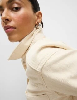 Denim Embroidered Relaxed Shacket -M&S Denim Embroidered Relaxed Shacket 4