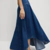 Denim High Waisted Maxi Asymmetric Skirt -M&S Denim High Waisted Maxi Asymmetric Skirt