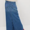 Denim Maxi A-Line Skirt -M&S Denim Maxi A Line Skirt