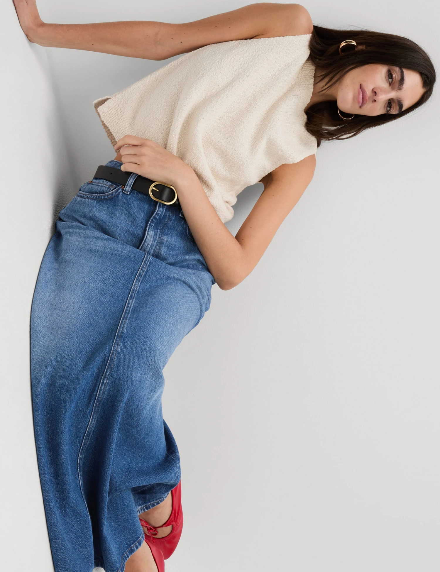 Denim Maxi A-Line Skirt 7 Denim Maxi A-Line Skirt - Image 5