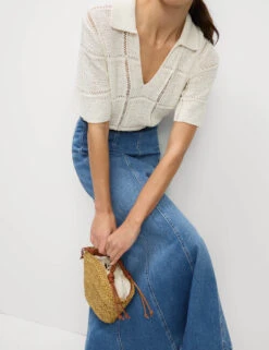 Denim Maxi Skirt -M&S Denim Maxi Skirt 3