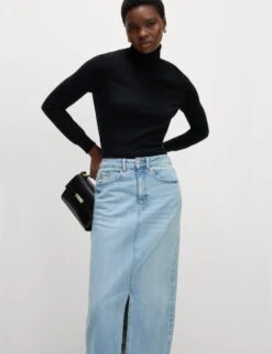 Denim Midi Skirt -M&S Denim Midi Skirt 2