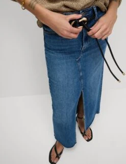 Denim Split Front Maxi Skirt -M&S Denim Split Front Maxi Skirt 3