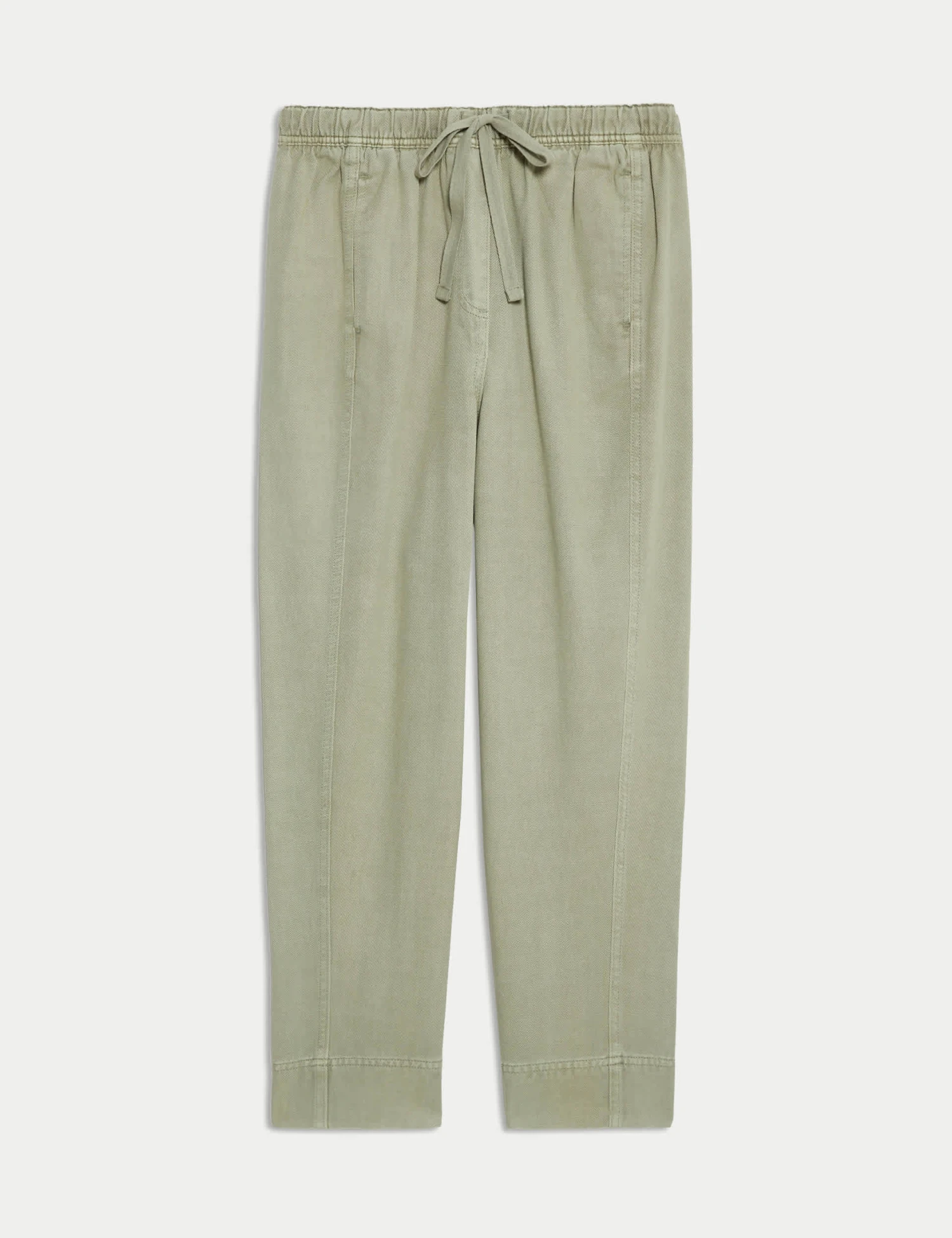 Drawstring Pull On Garment Dye Cropped Tapered Trousers 4 Drawstring Pull On Garment Dye Cropped Tapered Trousers - Image 2
