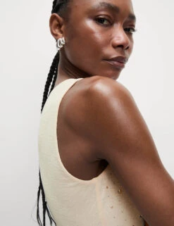 Embellished Crew Neck Vest Top -M&S Embellished Crew Neck Vest Top 3