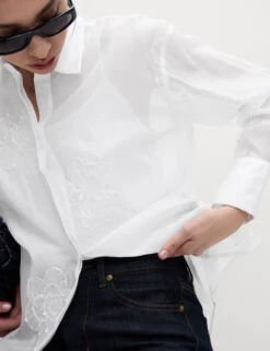 Embroidered Floral Collared Shirt 21 Embroidered Floral Collared Shirt -M&S Embroidered Floral Collared Shirt 4