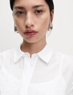 Embroidered Floral Collared Shirt 22 Embroidered Floral Collared Shirt -M&S Embroidered Floral Collared Shirt 5