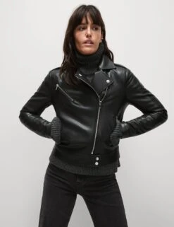 Faux Leather Biker Jacket -M&S Faux Leather Biker Jacket 3