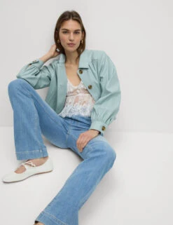 Faux Leather Cropped Jacket -M&S Faux Leather Cropped Jacket 3