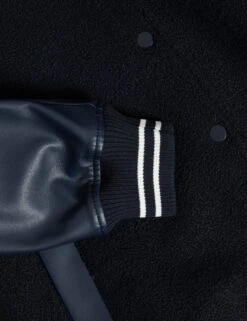 Faux Leather Relaxed College Bomber Jacket -M&S Faux Leather Relaxed College Bomber Jacket 6