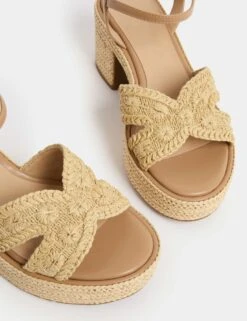 Floral Buckle Platform Sandals -M&S Floral Buckle Platform Sandals 2