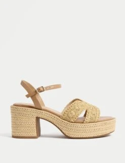 Floral Buckle Platform Sandals