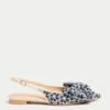 Floral Flatform Slingback Sandals -M&S Floral Flatform Slingback Sandals
