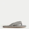 Gingham Open Toe Thong Slippers -M&S Gingham Open Toe Thong Slippers