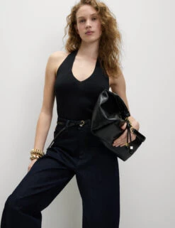 Halter Neck Fitted Knitted Top -M&S Halter Neck Fitted Knitted Top 4