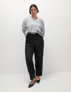 High Waisted Carrot Leg Ankle Grazer Jeans -M&S High Waisted Carrot Leg Ankle Grazer Jeans 6