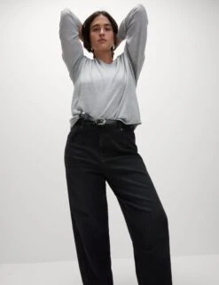 High Waisted Carrot Leg Ankle Grazer Jeans -M&S High Waisted Carrot Leg Ankle Grazer Jeans 9