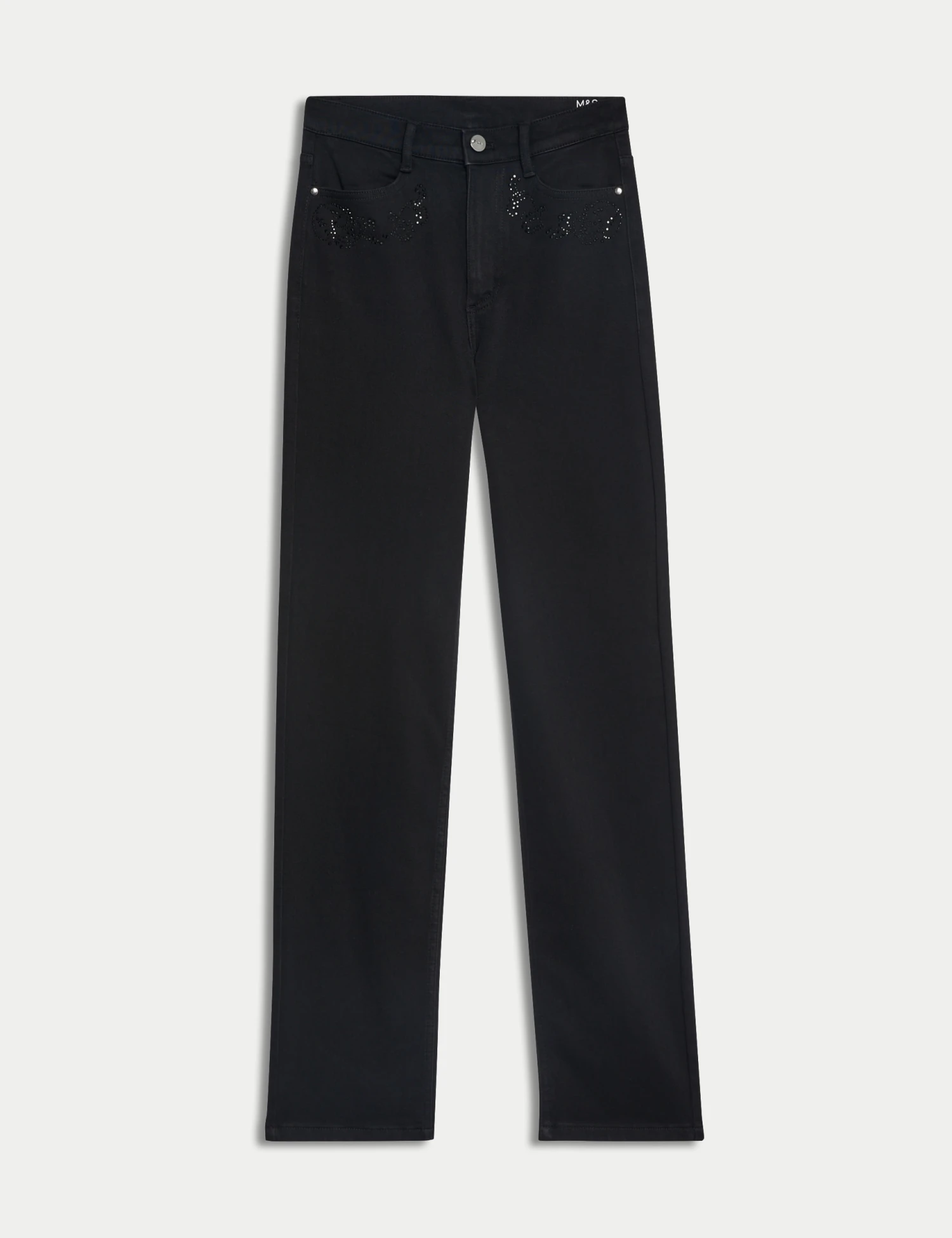 High Waisted Embellished Straight Leg Jeans 4 High Waisted Embellished Straight Leg Jeans - Image 2
