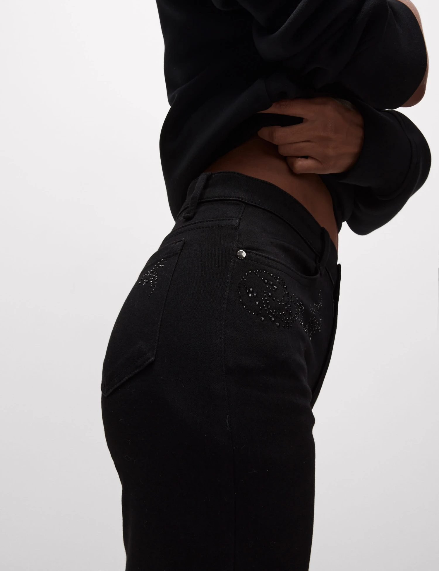 High Waisted Embellished Straight Leg Jeans 7 High Waisted Embellished Straight Leg Jeans - Image 5