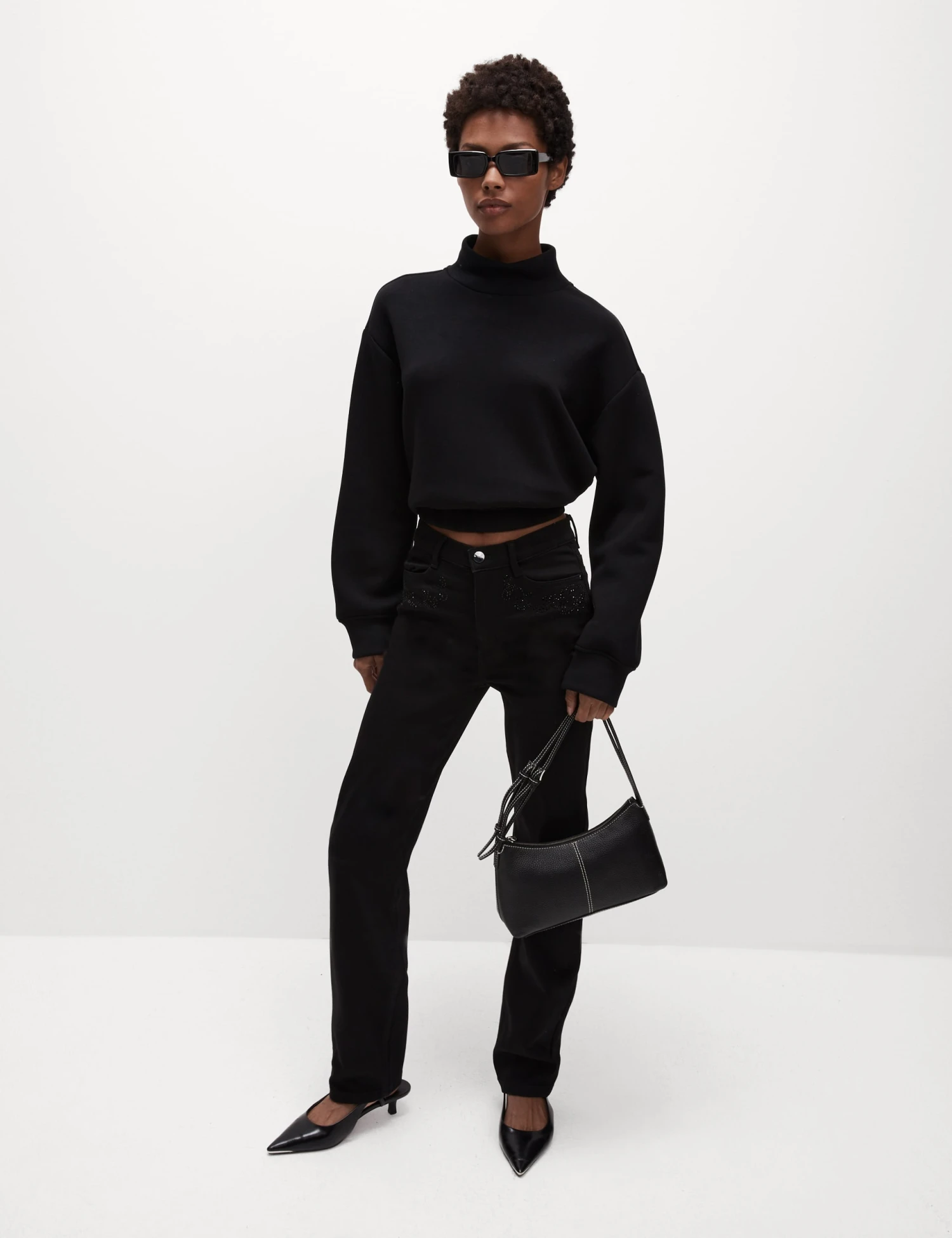 High Waisted Embellished Straight Leg Jeans 8 High Waisted Embellished Straight Leg Jeans - Image 6