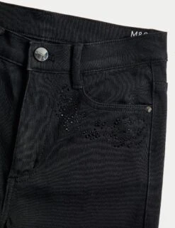 High Waisted Embellished Straight Leg Jeans 28 High Waisted Embellished Straight Leg Jeans -M&S High Waisted Embellished Straight Leg Jeans 6