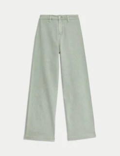 High Waisted Wide Leg Ankle Grazer Jeans -M&S High Waisted Wide Leg Ankle Grazer Jeans 1