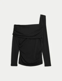 Jersey Asymmetric Neck Bardot Top 14 Jersey Asymmetric Neck Bardot Top -M&S Jersey Asymmetric Neck Bardot Top 1