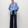 Jersey Elasticated Waist Wide Leg Trousers -M&S Jersey Elasticated Waist Wide Leg Trousers