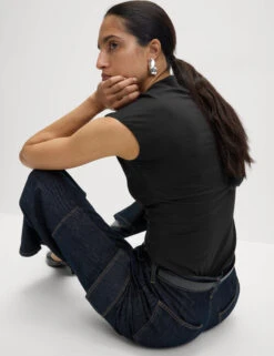 Jersey Square Neck Top -M&S Jersey Square Neck Top 3