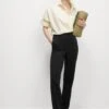 Jersey Twill Straight Leg Trousers -M&S Jersey Twill Straight Leg Trousers