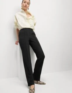 Jersey Twill Straight Leg Trousers -M&S Jersey Twill Straight Leg Trousers 4
