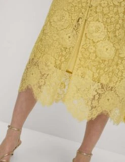 Lace Button Through Midi Tea Dress With Cotton -M&S Lace Button Through Midi Tea Dress With Cotton 4