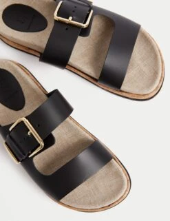 Leather Buckle Footbed Sandals -M&S Leather Buckle Footbed Sandals 2