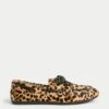 Leather Leopard Print Flat Boat Shoes 1 Leather Leopard Print Flat Boat Shoes -M&S Leather Leopard Print Flat Boat Shoes
