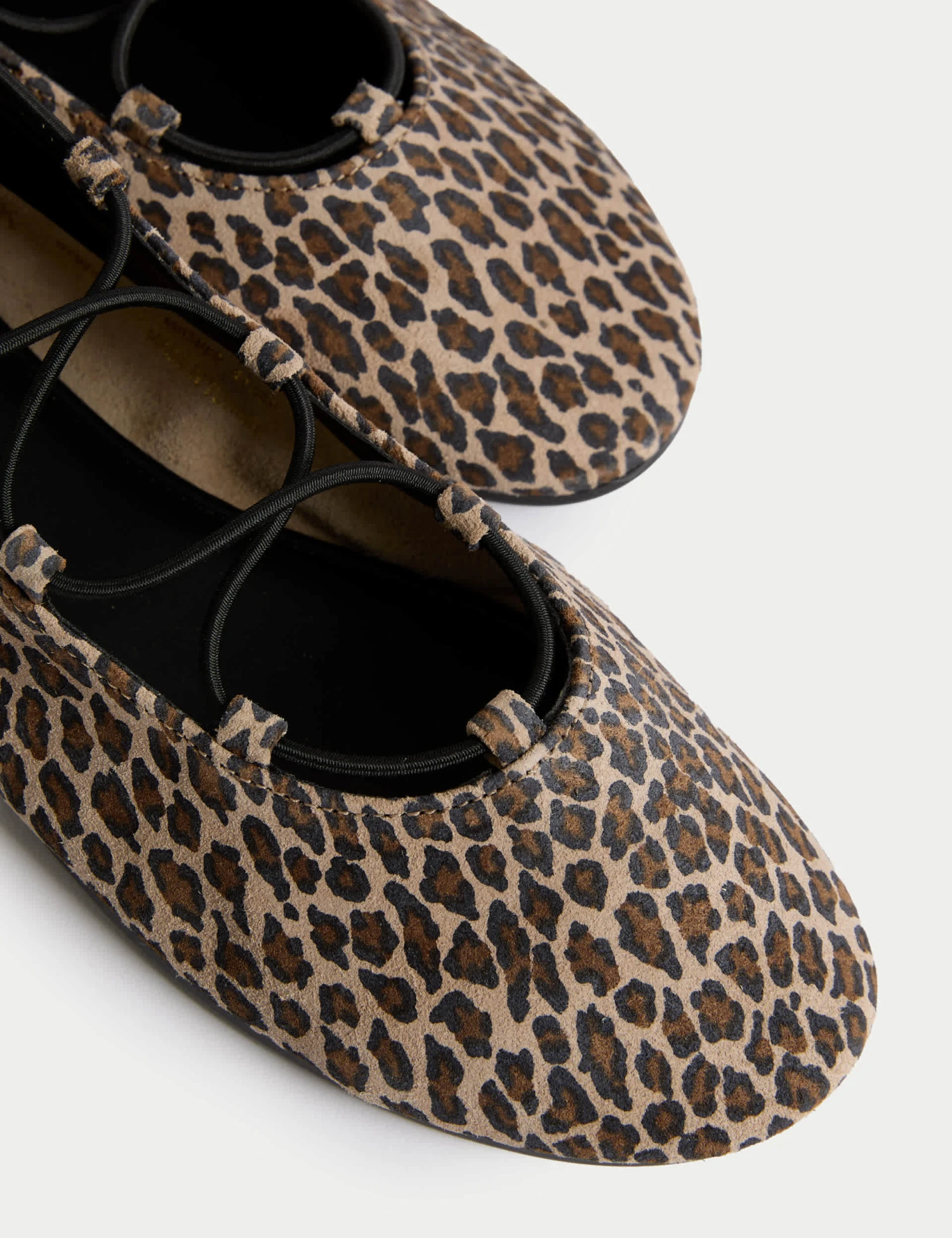 Leather Leopard Print Strappy Flat Pumps 5 Leather Leopard Print Strappy Flat Pumps - Image 3