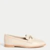 Leather Trim Square Toe Loafers -M&S Leather Trim Square Toe Loafers