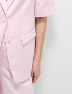 Linen Blend Short Sleeve Single Breasted Blazer -M&S Linen Blend Short Sleeve Single Breasted Blazer 3