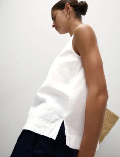 Linen Blend Sleeveless Blouse -M&S Linen Blend Sleeveless Blouse 5