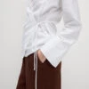 Linen Rich Collared Tie Front Shirt -M&S Linen Rich Collared Tie Front Shirt