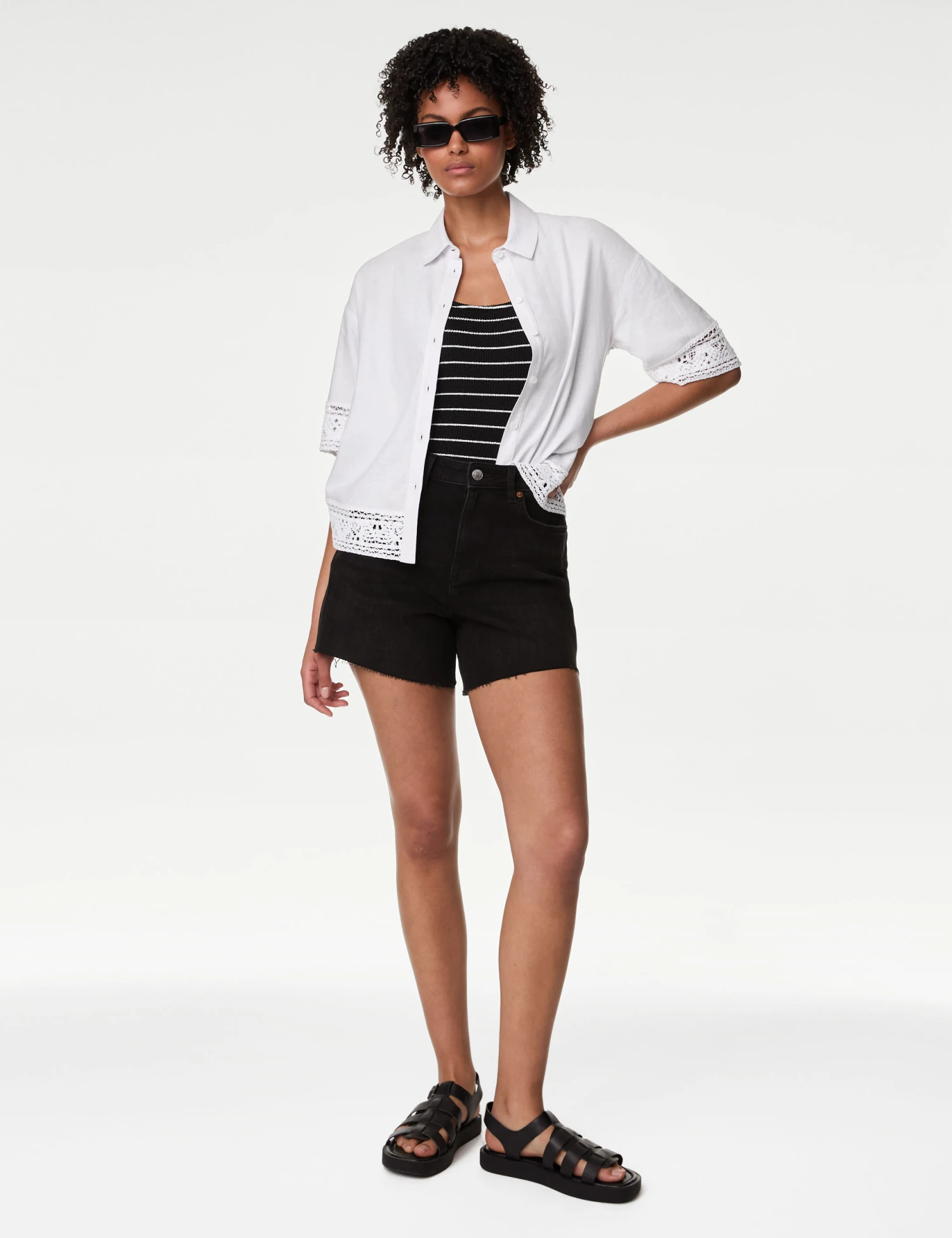 Linen Rich Crochet Collared Shirt 5 Linen Rich Crochet Collared Shirt - Image 3