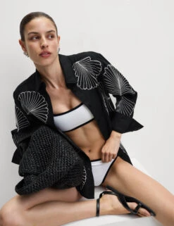 Linen Rich Embroidered Collared Relaxed Shirt -M&S Linen Rich Embroidered Collared Relaxed Shirt 5