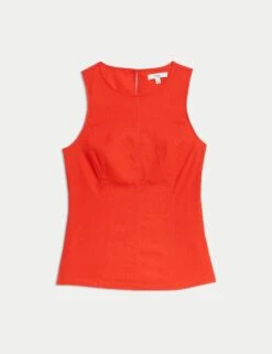 Linen Rich Longline Sleeveless Top 14 Linen Rich Longline Sleeveless Top -M&S Linen Rich Longline Sleeveless Top 1