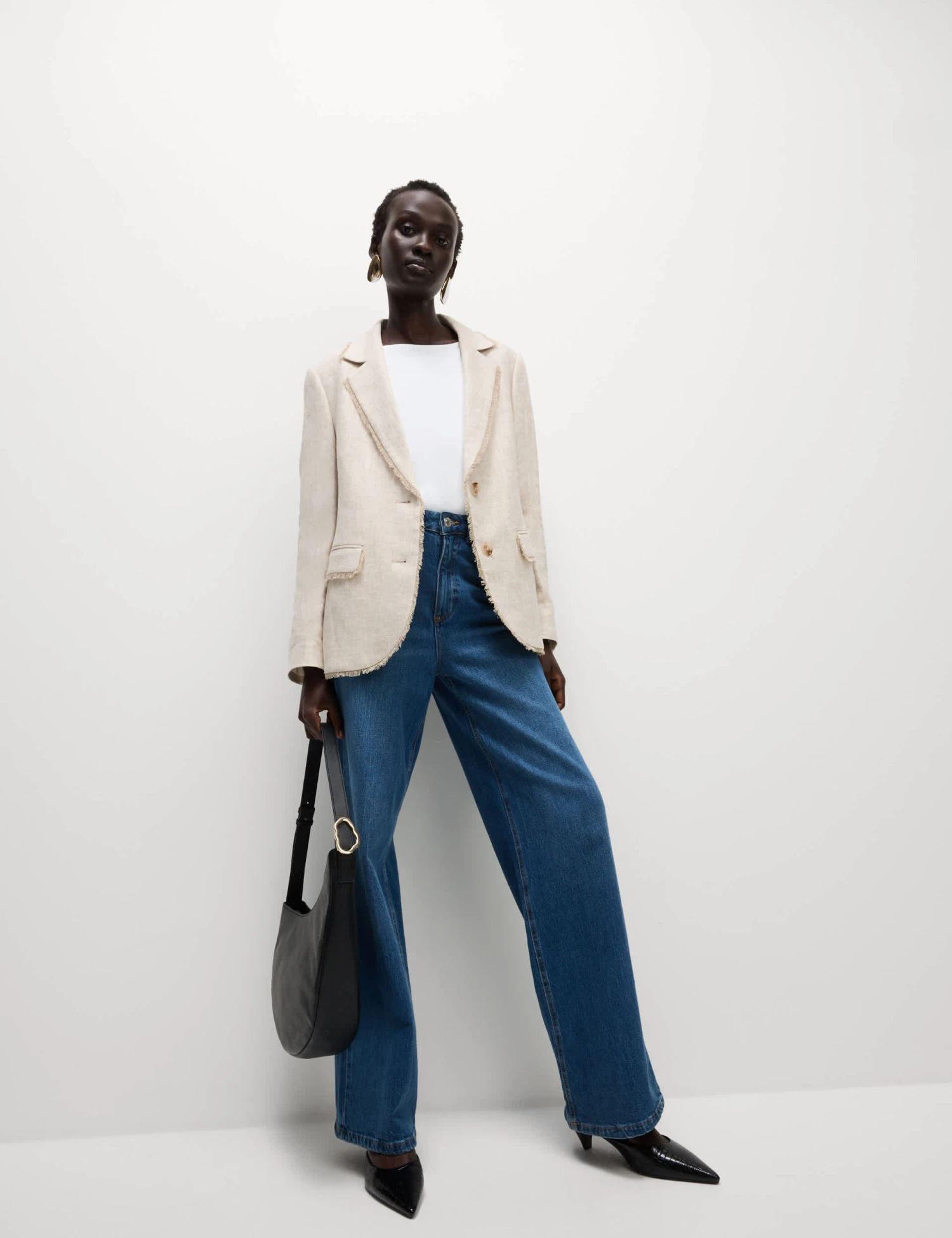 Linen Rich Melange Frayed Edge Blazer 5 Linen Rich Melange Frayed Edge Blazer - Image 3